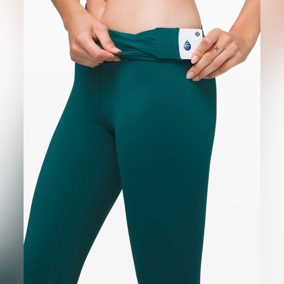 Lululemon Emerald Green Wunder Under High Rise Tight Legging 25" Nulux Size 6 - Picture 5 of 11